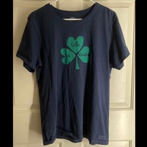 Life Is Good XL navy shamrock tee shirt